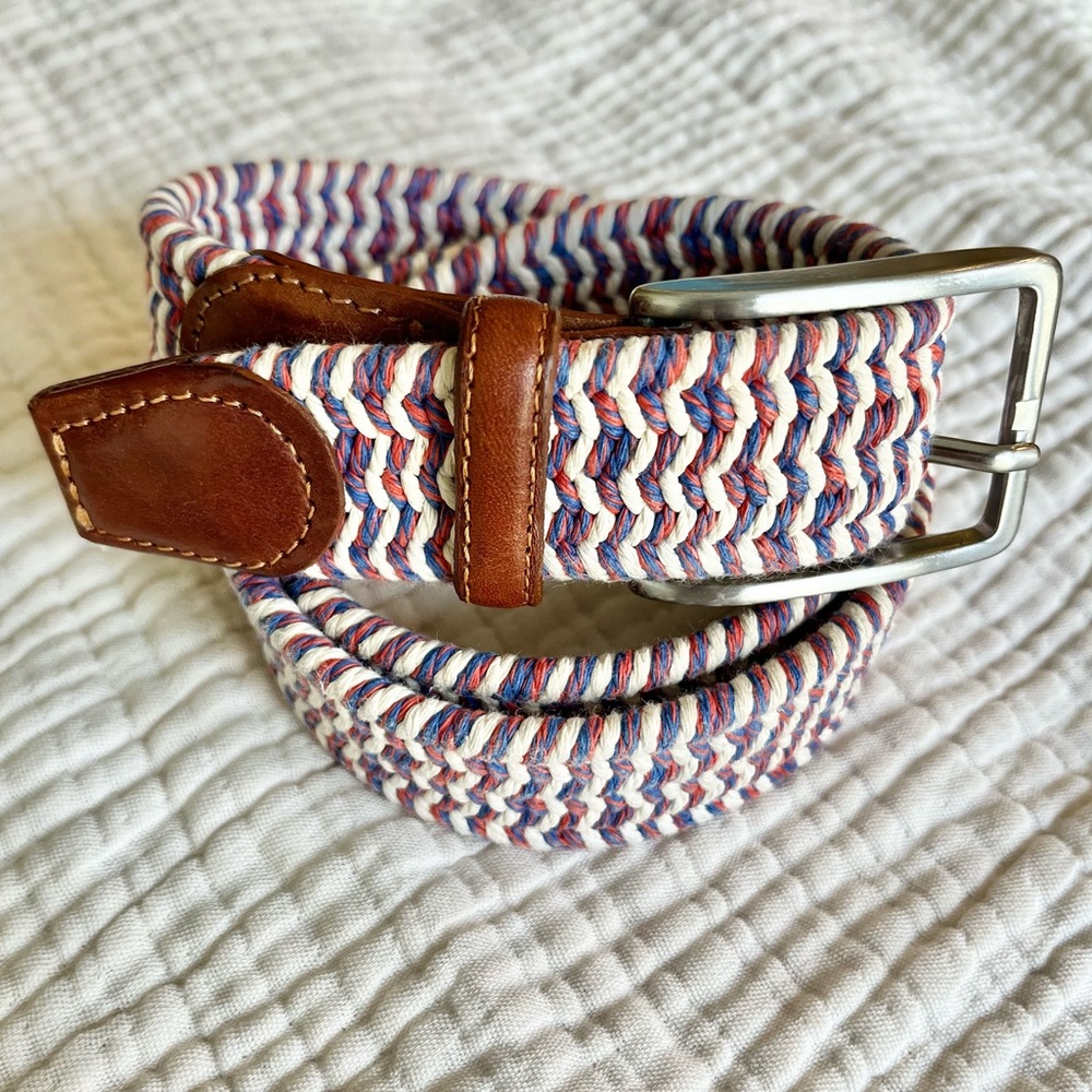 Peter Millar | Blue and Red Crown Woven Belt